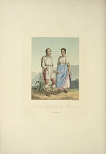 Kostumer af mechoakanske indianere, illustration fra 