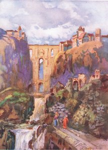 Tajo Ronda, fra Hutchinsons Picturesque Europe udgivet af Hutchinson & Son, ca. 1930 af Louis Burleigh Bruhl