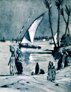 Bærer vand fra Nilen, Kairo, Egypten, 1928 af Louis Cabanes