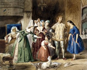 Esmeralda hos Madame de Gondelaurier. The Hunchback of Notre-Dame af Victor Hugo, 1831.
