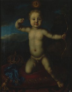 Portræt af Tsarevich Peter Petrovich af Rusland 1715-1719 som Amor