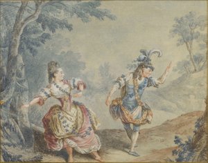 Marie Allard og Jean Dauberval i opéraballetten Silvie af Louis Carrogis dit Carmontelle