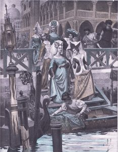 Grønne gæs, illustration fra Decameron af Boccaccio udgivet af Navarre Society 1930