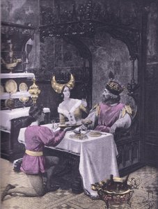 The middag af høns, illustration fra Decameron af Boccaccio udgivet af Navarre Society 1930