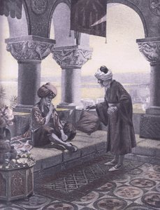 De tre ringe, illustration fra Decameron af Boccaccio udgivet af Navarre Society 1930