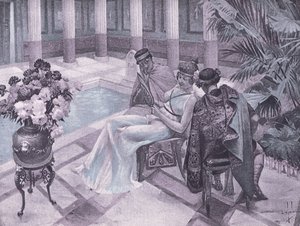 Titus og Gisippus, illustration fra Decameron af Boccaccio udgivet af Navarre Society 1930
