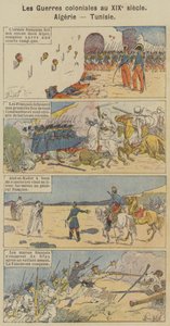 Kolonikrige i det 19. århundrede, Algeriet, Tunesien (farve litho) af Louis Charles (after) Bombled