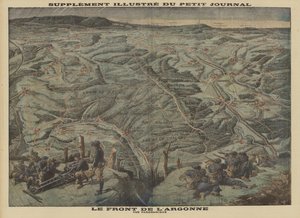 Panoramaudsigt over Argonne-skovens ector af Vestfronten, Første Verdenskrig
