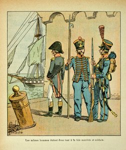 Illustration af Bombled Louis (1862-1927) fra bogen "The Memorial of Saint Helene" af Grev Emmanuel de Las Cases (1766-1842): Fransk sømand og soldat, privat samling af Louis Charles Bombled