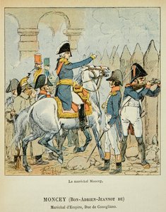 Illustration af den bombede Louis (1862-1927) fra bogen "The Memorial of Saint Helene" af grev Emmanuel de Las Cases (1766-1842): Marechal Bon Adrien Jeannot de Moncey (1754-1842), hertug af Conegliano, privat samling af Louis Charles Bombled