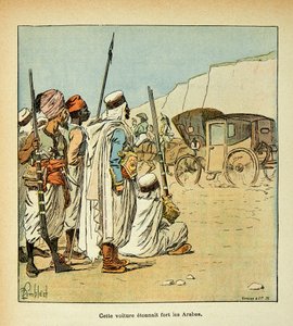 Illustration af den bombede Louis (1862-1927) fra bogen "The Memorial of Saint Helene" af Grev Emmanuel de Las Cases (1766-1842): Ekspedition til Egypten. Egyptere overrasket af franske besætninger, privat samling af Louis Charles Bombled