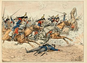 Illustration hentet fra bogen "Les heros du Siecle", anekdotiske oplæsninger af Dick de Lonlay og illustreret af Louis Bombled (1862-1927) af Louis Charles Bombled