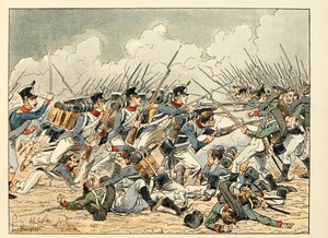 Illustration hentet fra bogen "Les heros du Siecle", anekdotiske oplæsninger af Dick de Lonlay og illustreret af Louis Bombled (1862-1927) af Louis Charles Bombled