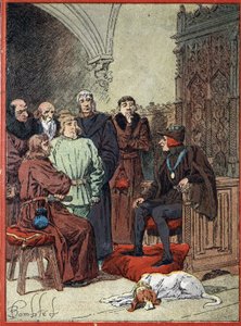 Kong Ludvig XII af Frankrig (1462-1515) modtog bourgeois i Paris i parloir aux bourgeois, Paris første rådhus den 26/11/1514 (konge af Frankrig Ludvig XII modtager i "" Parlor of Burgesses"", først rådhuset i Paris repræsentanterne for th