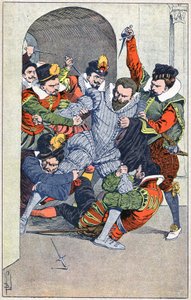 Mordet på Henri I, hertugen af Guise, i Blois i 1588. af Louis Charles Bombled