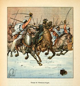 The Armee of the Loire af Eugene Sergeant, kendt som Grenest, illustreret af Louis Bombled (1862-1927) (den fransk-tyske krig; kampagne 1870 -1871): Angrebet af de 3. afrikanske jægere i slaget ved Villeneuve d