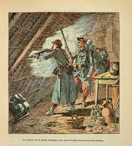The Armee of the Loire af Eugene Sergent, kendt som Grenest, illustreret af Louis Bombled (1862-1927) (den fransk-tyske krig; kampagne 1870 -1871): Slaget ved Orleans den 11. oktober af Louis Charles Bombled