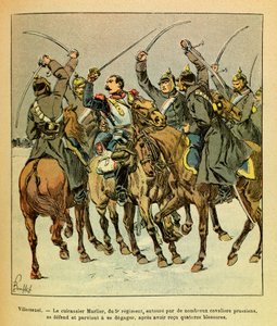 The Eastern Armee of Eugene Sergeant, kendt som Grenest, illustreret af Louis Bombled (1862-1927) (fransk-tyske krig; kampagne 1870 -1871): Under slaget ved Villersexel blev slagskibet Marlier fra 5. regiment omringet af preusserne , lykkedes af Louis Charles Bombled