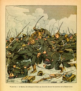 The Eastern Armee of Eugene Sergeant, kendt som Grenest, illustreret af Louis Bombled (1862-1927) (den fransk-tyske krig; kampagne 1870 -1871): Den 18. januar af Louis Charles Bombled