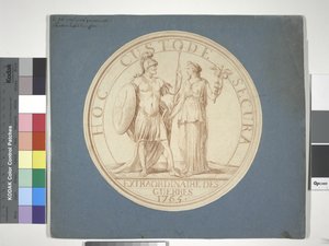 Medaljedesign, Krig og Fred: HOC CUSTODE SECURA af Louis Claude (attr. to) Vassé