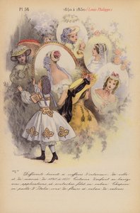 Fransk mode: 1840 a 1850, Louis-Philippe (farvelitografi) af Louis Colas