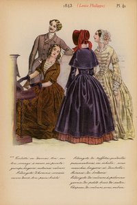 Fransk mode: 1843, Louis-Philippe (farvelitografi) af Louis Colas