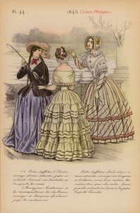 Fransk mode: 1845, Louis-Philippe (farvelitografi)
