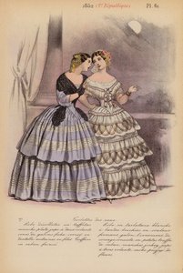 Fransk mode: 1852, 2e Republique (farvelitografi)