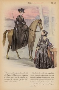 Fransk mode: 1853, Napoleon III (farvelitografi) af Louis Colas