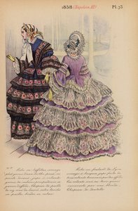 Fransk mode: 1858, Napoleon III (farvelagt kobberstik)