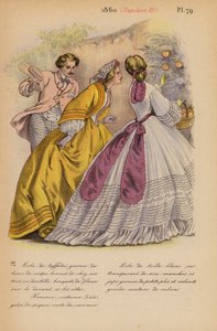 Fransk mode: 1860, Napoleon III (farvelitografi) af Louis Colas