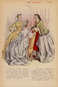 Fransk mode: 1863, Napoleon III (farvelitografi) af Louis Colas