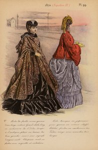 Fransk mode: 1870, Napoleon III (farvelitografi)