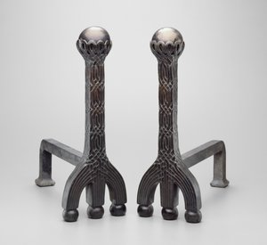 Par andirons, ca. 1892/1902 (bronze med favrile glas) af Louis Comfort Tiffany