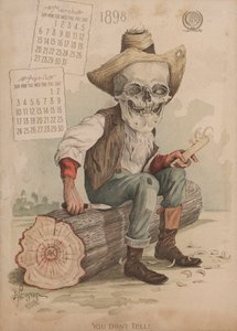 Udskæring af et stykke træ, illustration til Antikamnia-kalenderen