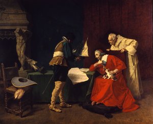 Richelieu studerer angrebsplanerne for belejringen af La Rochelle af Louis Debras