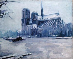 Notre-Dame på tidspunktet for oversvømmelserne af Louis Degallaix
