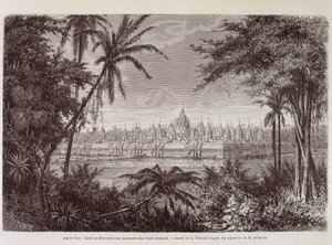 Udsigt over Angkor Thom omkring 1870 - i "" Voyage au Cambodia"" af Louis Delaporte, Paris