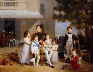 Kejser Napoleon I på terrassen på Château Saint-Cloud omgivet af sine børn