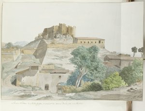 Oude kasteel van Mata en Grifone en het karmelieten klooster, grundvesten van Messina Tidligere Matta Griffones slot og de discalled karmelitters kloster i Messina (titel på objektet) Rejser i Italien, Sicilien og Malta - 1778 (serietitel)