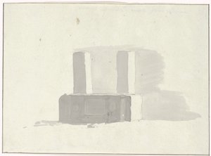 Gammel sarkofag, der tjener som drikketrug i Terracina Sarcophage ancien, servant d