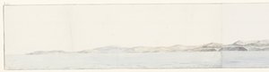 Panorama sætter Agrigento i de kust Fjernsyn over byen Girgenti og kysten (titel på objektet) Rejser i Italien, Sicilien og Malta - 1778 (serietitel) af Louis Ducros