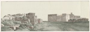 Profil van de indenmuren og udenmuren fra den gamle by Manduria Profil af de indvendige og udvendige vægge i det gamle Manduria (titel på objektet) Rejser i Italien, Sicilien og Malta - 1778 (serietitel)