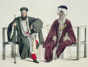 En græsk præst og en tyrker, graveret af Thierry Brothers, 1825 af Louis Dupré
