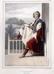 Portræt af græske og osmanniske udsigter og kostumer fra rejse til Athen og Konstantinopel, 1825 af Louis Dupré