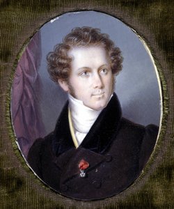 Portræt af Vincenzo Bellini (1801 - 1835) Miniature af Dupré. Scala Museum. Milano. af Louis Dupré