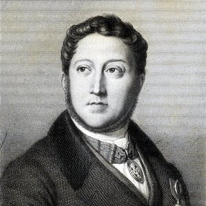 Portræt af komponisten Gioachino Antonio Rossini 1792-1868, 1836. af Louis Dupré