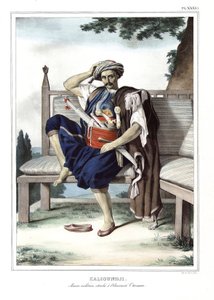 Kalioundji, militær sømand knytter sig til den osmanniske admiraut. i "" Rejsen til Athen og Konstantinopel, eller samling af græske og osmanniske portrætter, udsigter og kostumer, malet på naturens steder, litografier og farver af Louis Dupre (1789-1837), af Louis Dupré