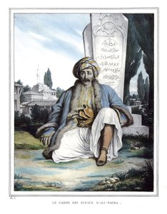 The Guardian of the Seals of Ali Pasha de Janina (1741-1822), i "" Voyage a Athenes and a Constantinople, eller samling af græske og osmanniske portrætter, udsigter og kostumer, malet på naturens steder, litografier og farver af Louis Dupre (1789-1837) pu af Louis Dupré