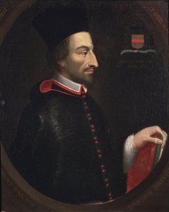 Portræt af Cornelius Jansen, kaldet Jansenius, biskop af Ypres (olie på lærred af Louis Dutielt